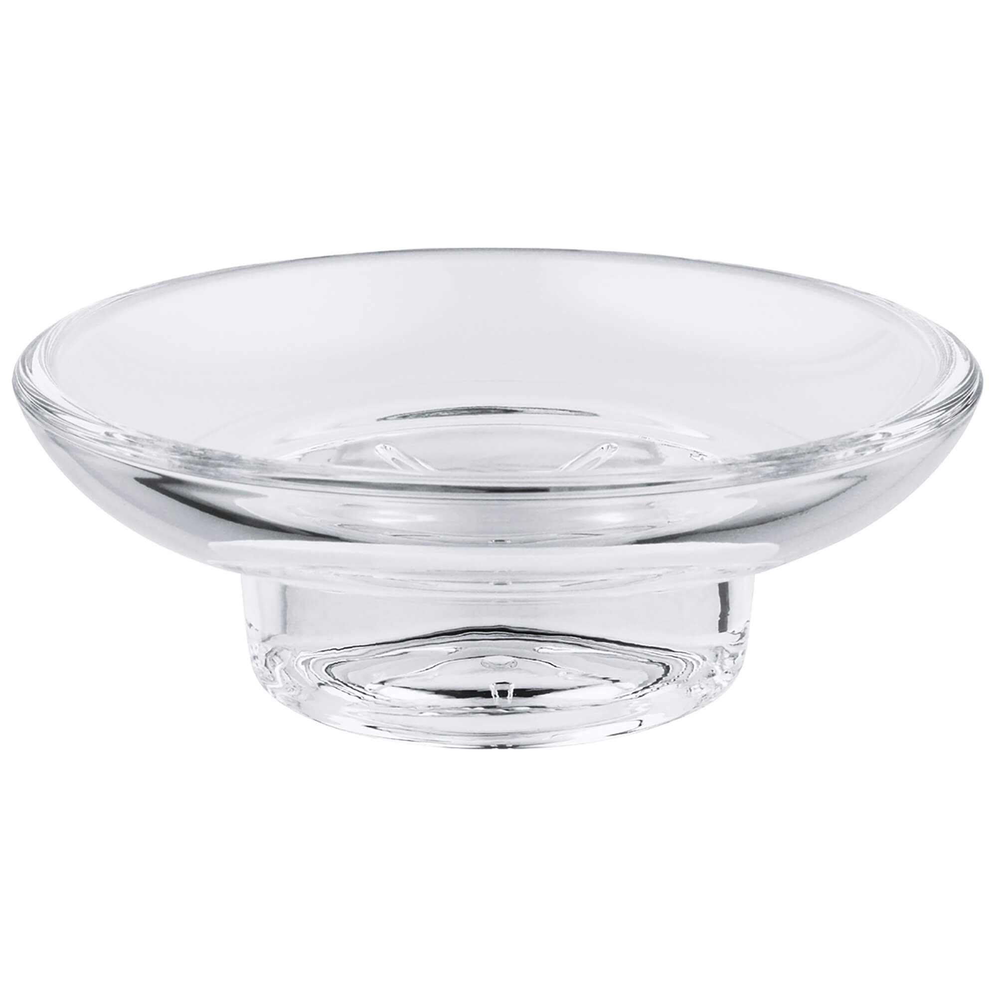 GROHE 40368001 Soap Dish, Essentials, 4-5/16 in W x 1-9/16 in H, Glass, StarLight® Polished Chrome